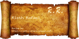 Rieth Rafael névjegykártya